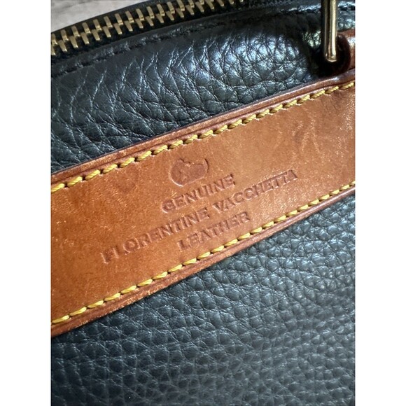 Dooney & Bourke Dillen Crossbody Satchel Navy & Tan Pebbled Leather - Picture 6 of 12